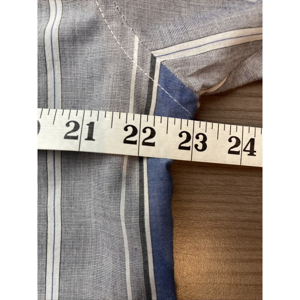 Wrangler Western Shirt Mens L-16.5-Blue Gray Pearl Snap Cowboy 90s-X Long-Vntg - Picture 7 of 11